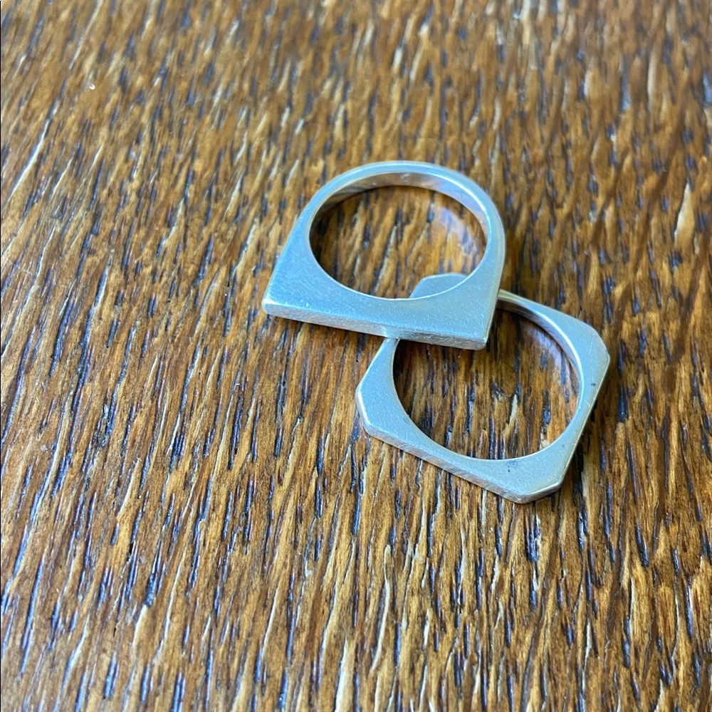 Modernist Sterling Silver Stacker rings 6.5